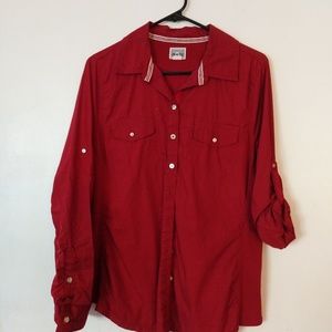 Red Button Down Collared Shirt